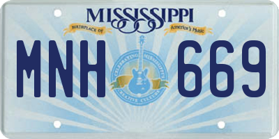 MS license plate MNH669