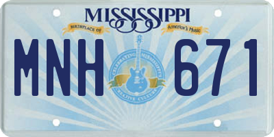 MS license plate MNH671