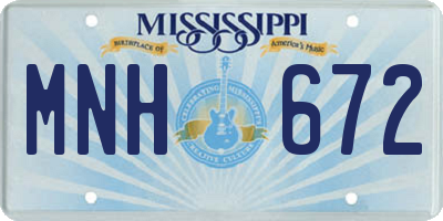 MS license plate MNH672