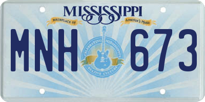 MS license plate MNH673