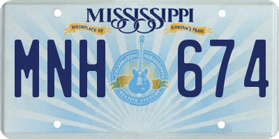 MS license plate MNH674