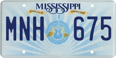 MS license plate MNH675