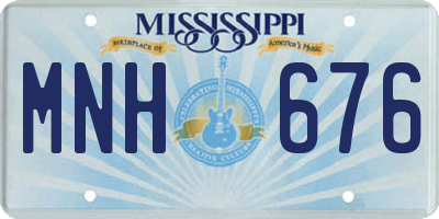 MS license plate MNH676