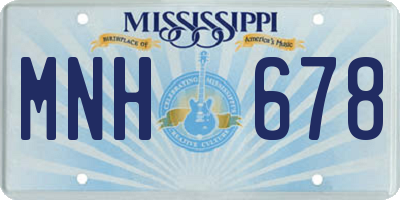 MS license plate MNH678