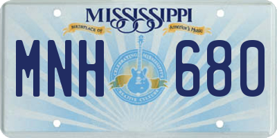 MS license plate MNH680