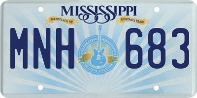 MS license plate MNH683