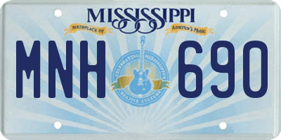 MS license plate MNH690