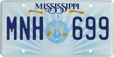 MS license plate MNH699