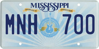 MS license plate MNH700