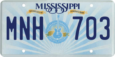 MS license plate MNH703