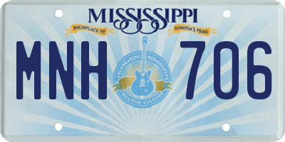 MS license plate MNH706