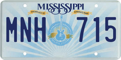 MS license plate MNH715