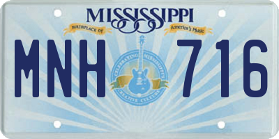 MS license plate MNH716