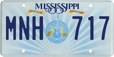 MS license plate MNH717