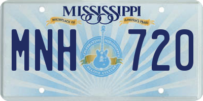MS license plate MNH720