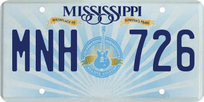 MS license plate MNH726