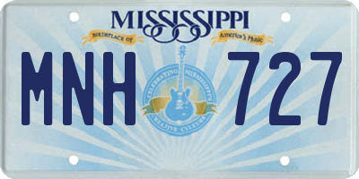 MS license plate MNH727