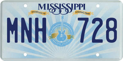 MS license plate MNH728