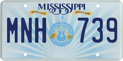 MS license plate MNH739