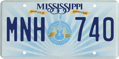 MS license plate MNH740