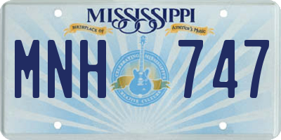 MS license plate MNH747