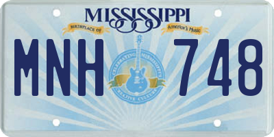 MS license plate MNH748