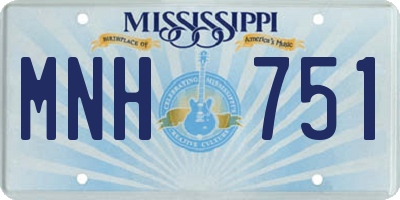 MS license plate MNH751