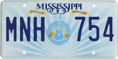 MS license plate MNH754