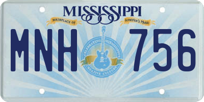 MS license plate MNH756