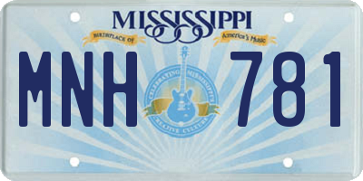 MS license plate MNH781