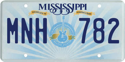 MS license plate MNH782