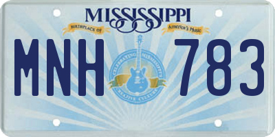 MS license plate MNH783