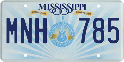 MS license plate MNH785