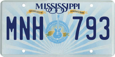 MS license plate MNH793