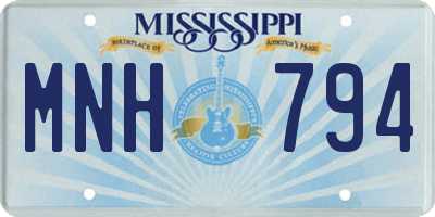 MS license plate MNH794