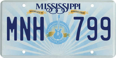 MS license plate MNH799