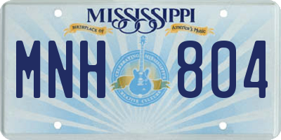 MS license plate MNH804