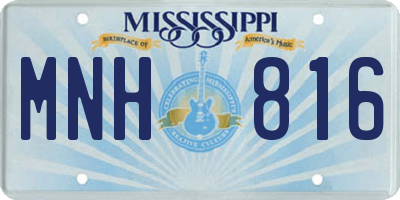 MS license plate MNH816