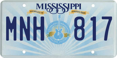 MS license plate MNH817