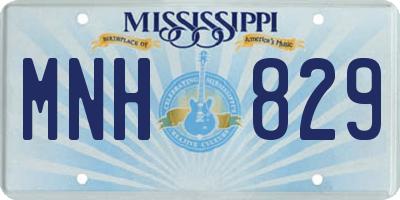 MS license plate MNH829