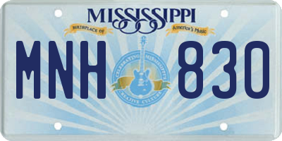 MS license plate MNH830