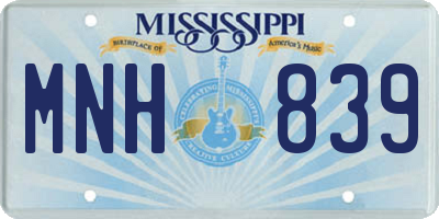 MS license plate MNH839