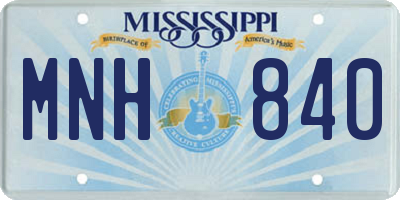 MS license plate MNH840