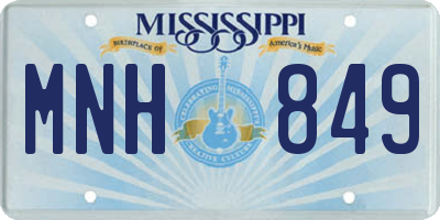 MS license plate MNH849