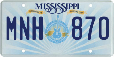 MS license plate MNH870