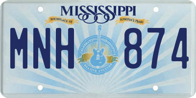 MS license plate MNH874