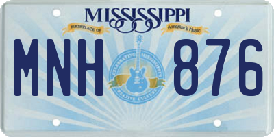 MS license plate MNH876