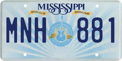 MS license plate MNH881