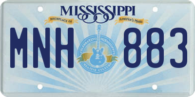 MS license plate MNH883