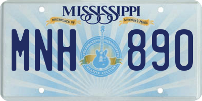 MS license plate MNH890